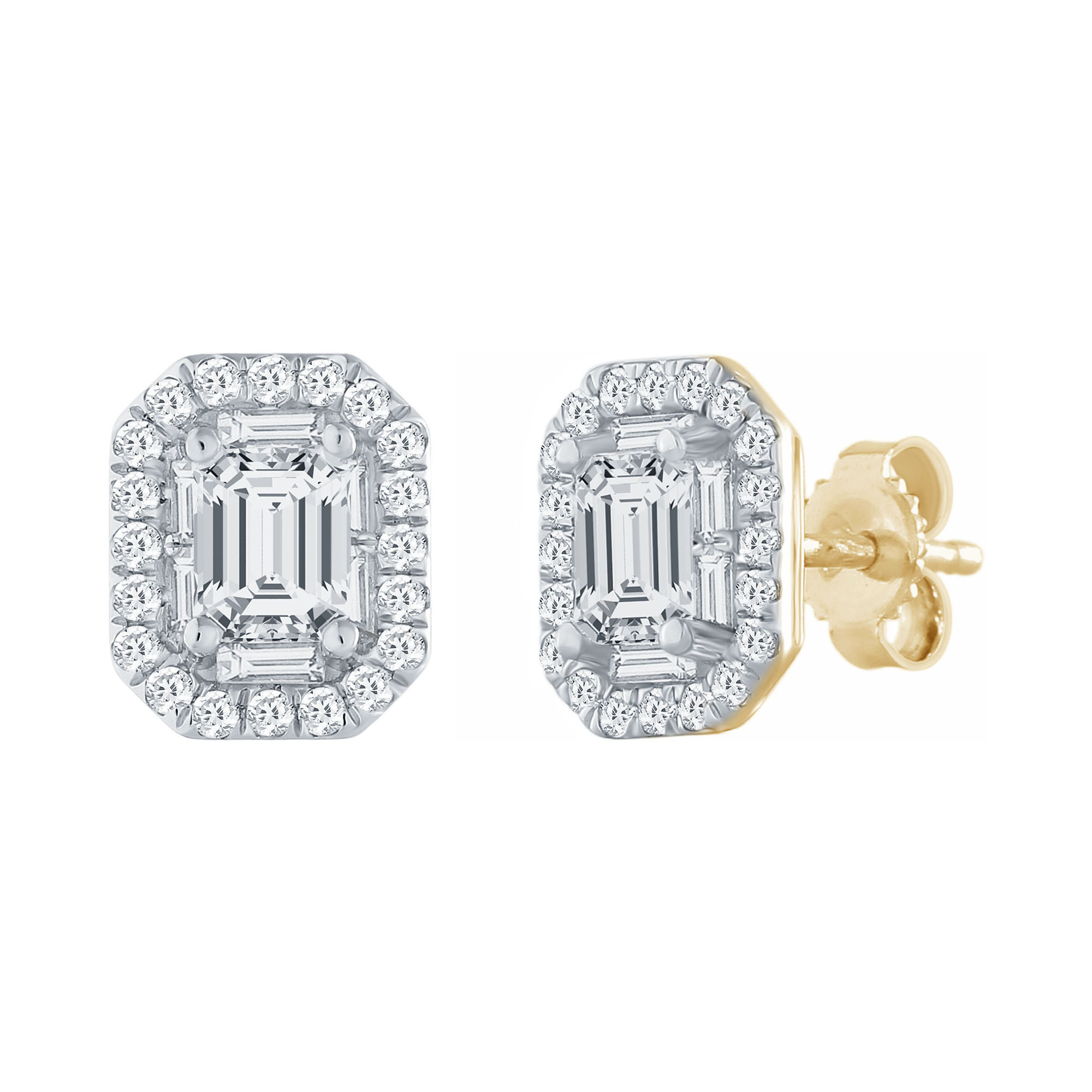 Boucles d'oreilles diamant en or 9 carats