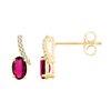 Boucles d'oreilles rubis et diamant en or 9 carats