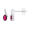 Boucles d'oreilles rubis et diamant en or 9 carats