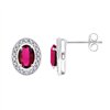 Boucles d'oreilles rubis et diamant en or 9 carats