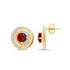Boucles d'oreilles rubis et diamant en or 9 carats
