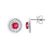 Boucles d'oreilles rubis et diamant en or 9 carats