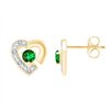 Boucles d'oreilles émeraude et diamant en or 9 carats