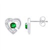 Boucles d'oreilles émeraude et diamant en or 9 carats