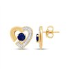 Boucles d'oreilles saphir et diamant en or 9 carats