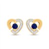 Boucles d'oreilles saphir et diamant en or 9 carats