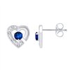 Boucles d'oreilles saphir et diamant en or 9 carats