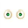 Boucles d'oreilles émeraude et diamant en or 9 carats