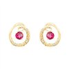 Boucles d'oreilles rubis et diamant en or 9 carats