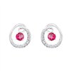 Boucles d'oreilles rubis et diamant en or 9 carats