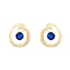 Boucles d'oreilles saphir et diamant en or 9 carats