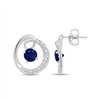 Boucles d'oreilles saphir et diamant en or 9 carats