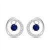 Boucles d'oreilles saphir et diamant en or 9 carats