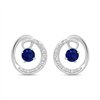 Boucles d'oreilles saphir et diamant en or 9 carats