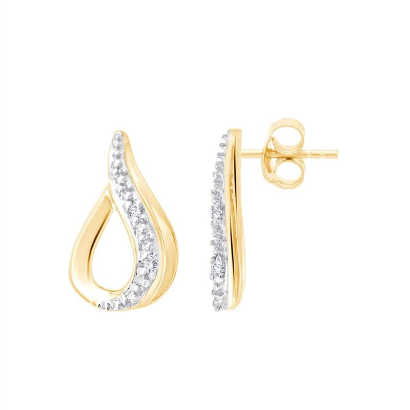 Boucles d'oreilles diamant en or 9 carats