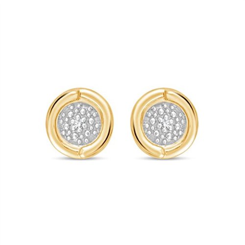 Boucles d'oreilles serti clos diamant en or 9 carats