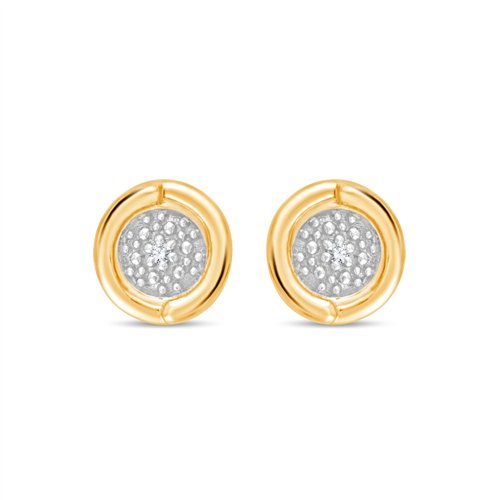 Boucles d'oreilles serti clos diamant en or 9 carats