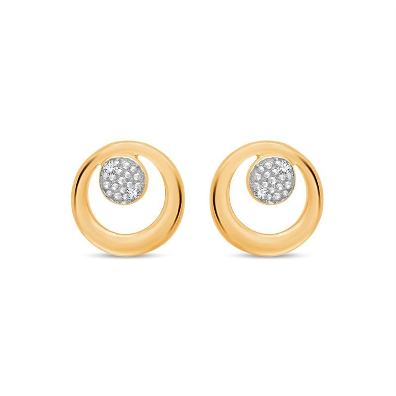 Boucles d'oreilles serti clos diamant en or 9 carats