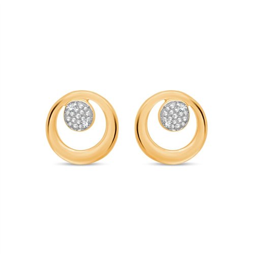 Boucles d'oreilles serti clos diamant en or 9 carats