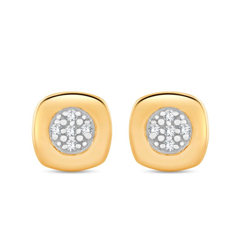 Boucles d'oreilles serti clos diamant en or 9 carats