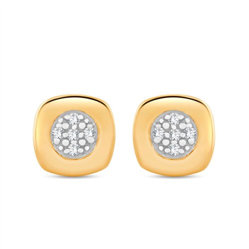 Boucles d'oreilles serti clos diamant en or 9 carats
