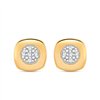Boucles d'oreilles serti clos diamant en or 9 carats