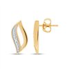 Boucles d'oreilles serti clos diamant en or 9 carats
