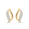 Boucles d'oreilles serti clos diamant en or 9 carats