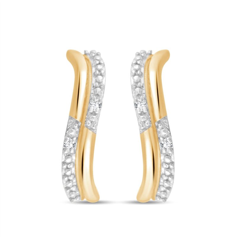 Boucles d'oreilles serti clos diamant en or 9 carats