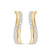 Boucles d'oreilles serti clos diamant en or 9 carats