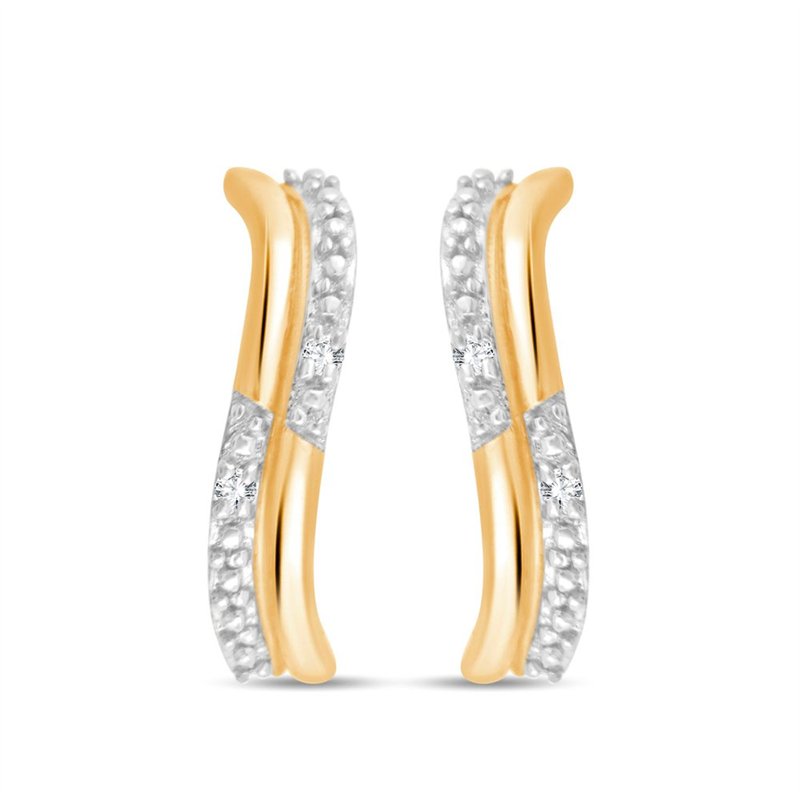 Boucles d'oreilles serti clos diamant en or 9 carats