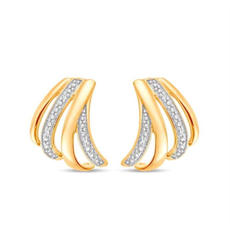 Boucles d'oreilles serti clos diamant en or 9 carats