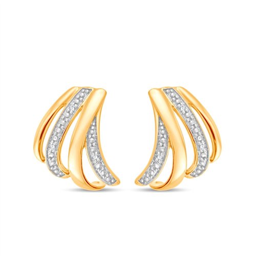 Boucles d'oreilles serti clos diamant en or 9 carats