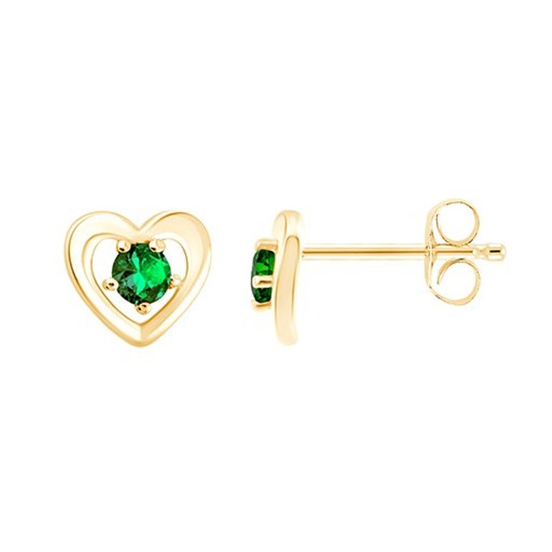 Boucles d'oreilles pierre précieuse et émeraude en or 9 carats