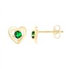 Boucles d'oreilles pierre précieuse et émeraude en or 9 carats