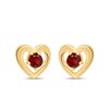 Boucles d'oreilles toi et moi pierre précieuse et rubis en or 9 carats