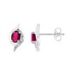 Boucles d'oreilles rubis et diamant en or 9 carats