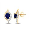 Boucles d'oreilles saphir et diamant en or 9 carats