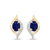 Boucles d'oreilles saphir et diamant en or 9 carats