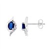 Boucles d'oreilles saphir et diamant en or 9 carats