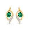 Boucles d'oreilles émeraude et diamant en or 9 carats
