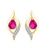 Boucles d'oreilles rubis et diamant en or 9 carats