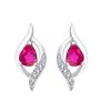 Boucles d'oreilles rubis et diamant en or 9 carats