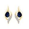 Boucles d'oreilles saphir et diamant en or 9 carats