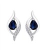 Boucles d'oreilles saphir et diamant en or 9 carats