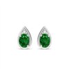 Boucles d'oreilles serti clos émeraude et diamant en or 9 carats
