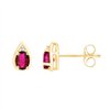 Boucles d'oreilles rubis et diamant en or 9 carats