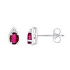 Boucles d'oreilles rubis et diamant en or 9 carats