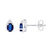 Boucles d'oreilles saphir et diamant en or 9 carats