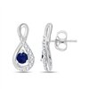 Boucles d'oreilles saphir et rubis en or 9 carats